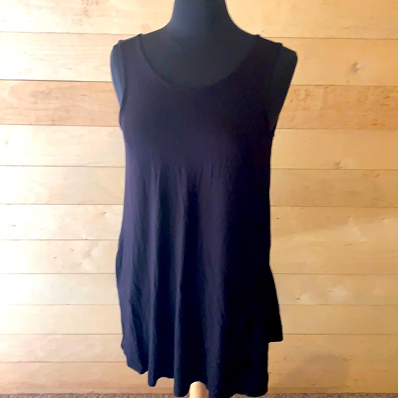 Lulus Flowy Black Cross Back Dress w/ Pockets Medium - Picture 1 of 2